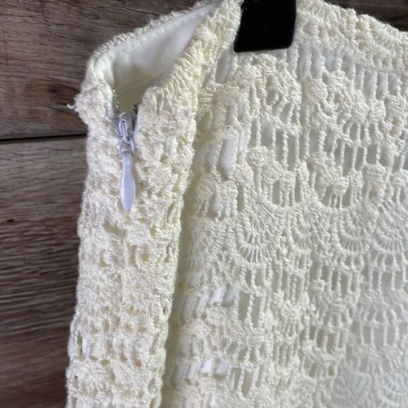 Nue Options Women Vintage Skirt Crocheted Lace Overlay Side Zip Above Knee Sz 8 - Picture 6 of 7